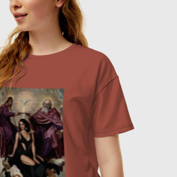 Женская футболка хлопок Oversize Feat Lana Del Rey - фото 2