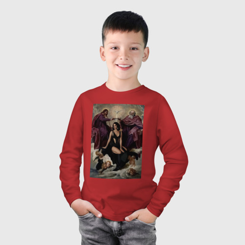 Детский лонгслив хлопок с принтом Feat lana del rey, фото на моделе #1