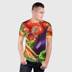 Мужская футболка 3D Slim Свежие овощи - фото 2