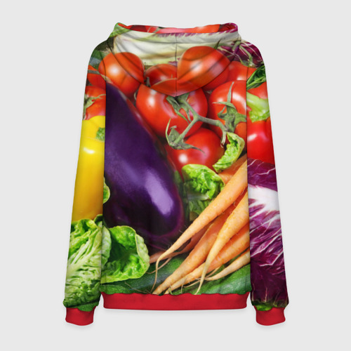 Мужская толстовка 3D Свежие овощи, цвет красный - фото 2