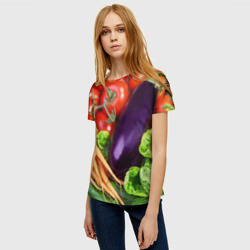Женская футболка 3D Свежие овощи - фото 2