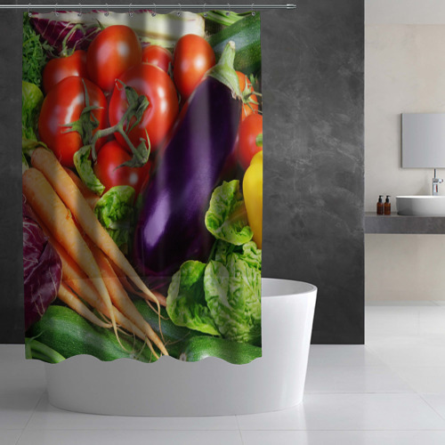 Штора 3D для ванной Свежие овощи - фото 3