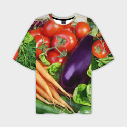 Мужская футболка oversize 3D Свежие овощи