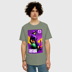 Мужская футболка хлопок Oversize Saints Row - fantasy character - cool girl - фото 2