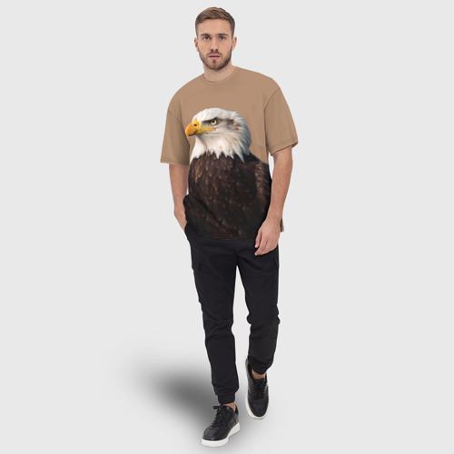 Мужская футболка oversize 3D Белоголовый орлан птица, цвет 3D печать - фото 5