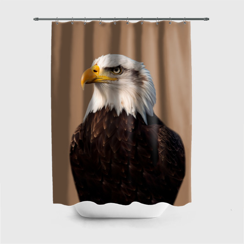 Штора 3D для ванной Белоголовый орлан птица