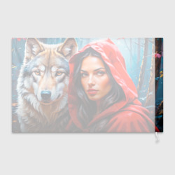 Флаг 3D Нейросеть - волк и красная шапочка - фото 2