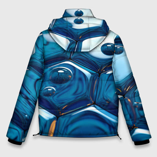 Мужская зимняя куртка 3D с принтом Водяные наносоты, вид сзади #1