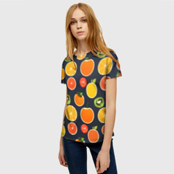 Женская футболка 3D Фрукты и ягоды - фото 2