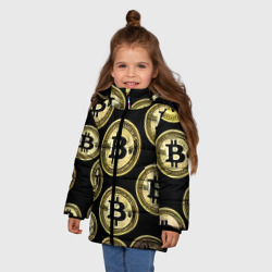 Зимняя куртка для девочек 3D Монеты биткоина - фото 2