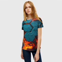 Женская футболка 3D Лавовые наносоты - фото 2
