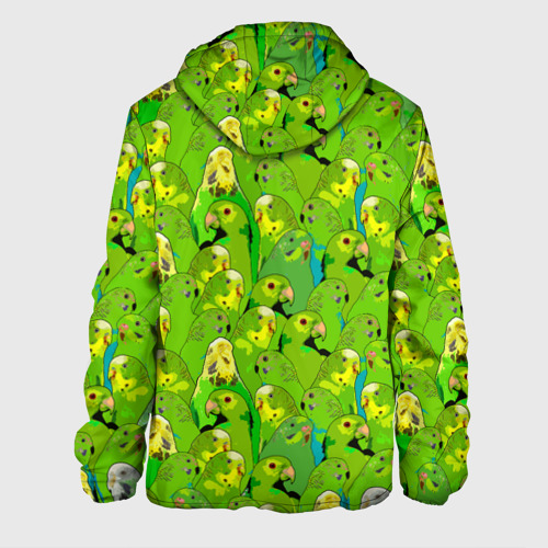 Мужская куртка 3D Зеленые волнистые попугайчики, цвет 3D печать - фото 2