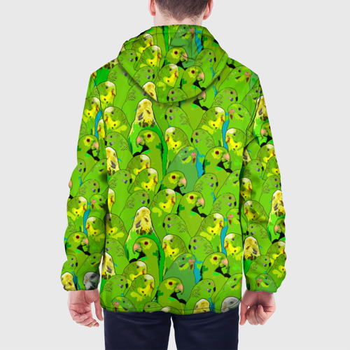 Мужская куртка 3D Зеленые волнистые попугайчики, цвет 3D печать - фото 5