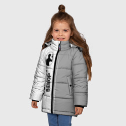 Зимняя куртка для девочек 3D Cowboy Bebop glitch на светлом фоне: по-вертикали - фото 2