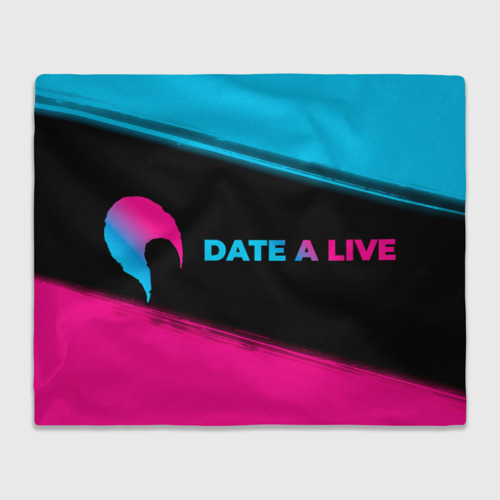 Плед с принтом Date A Live - neon gradient: надпись и символ, вид спереди №1