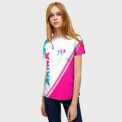 Женская футболка 3D Akira neon gradient style: надпись, символ - фото 2