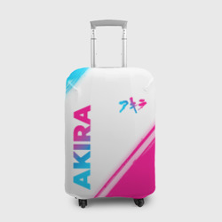 Чехол для чемодана 3D Akira neon gradient style: надпись, символ