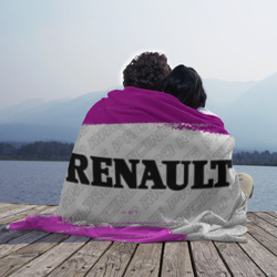 Плед с принтом Renault pro racing: надпись и символ для любого человека, вид спереди №3. Цвет основы: 3d (велсофт)