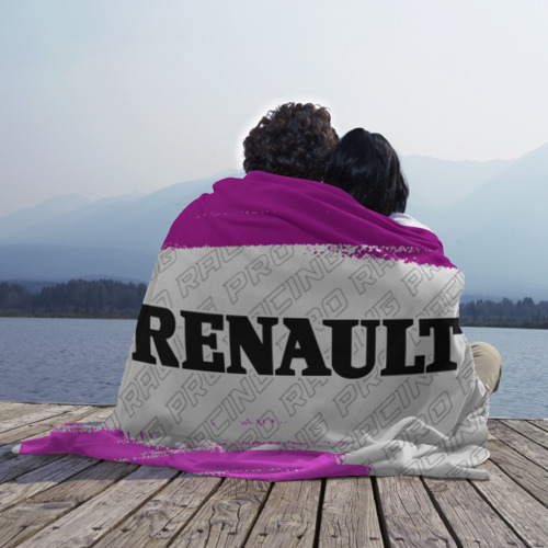 Плед 3D Renault pro racing: надпись и символ, цвет 3D (велсофт) - фото 3
