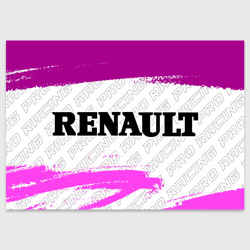 Поздравительная открытка Renault pro racing: надпись и символ