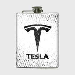 Фляга Tesla с потертостями на светлом фоне