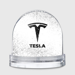 Игрушка Снежный шар Tesla с потертостями на светлом фоне