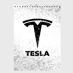 Скетчбук Tesla с потертостями на светлом фоне