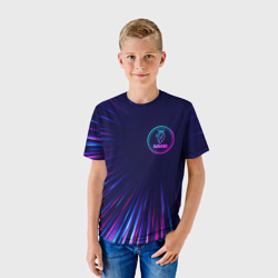Детская футболка 3D Saab neon Speed lines - фото 2