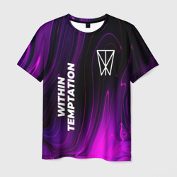 Мужская футболка 3D Within Temptation violet plasma