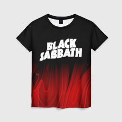 Женская футболка 3D Black Sabbath red plasma