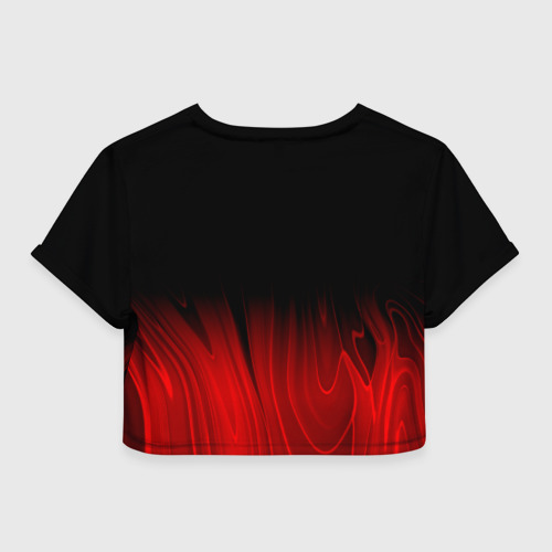 Женская футболка Crop-top 3D Black Sabbath red plasma, цвет 3D печать - фото 2