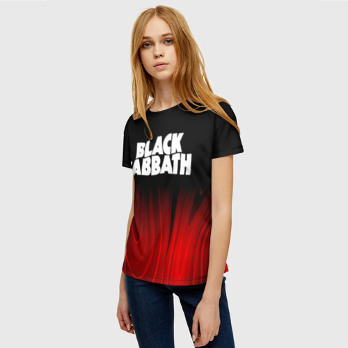 Женская футболка 3D Black Sabbath red plasma, цвет 3D печать - фото 3