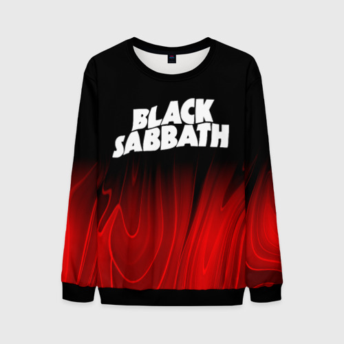 Мужской свитшот 3D Black Sabbath red plasma, цвет черный