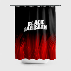 Штора 3D для ванной Black Sabbath red plasma