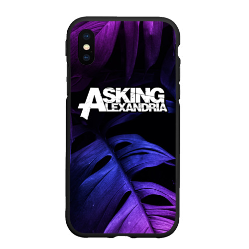 Чехол для iPhone XS Max матовый Asking Alexandria neon monstera