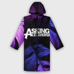 Мужской дождевик 3D Asking Alexandria neon monstera