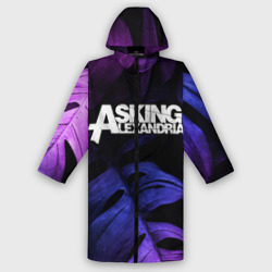 Женский дождевик 3D Asking Alexandria neon monstera