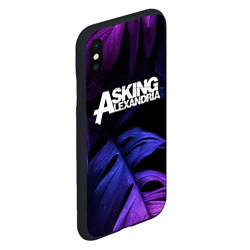 Чехол для iPhone XS Max матовый Asking Alexandria neon monstera - фото 2