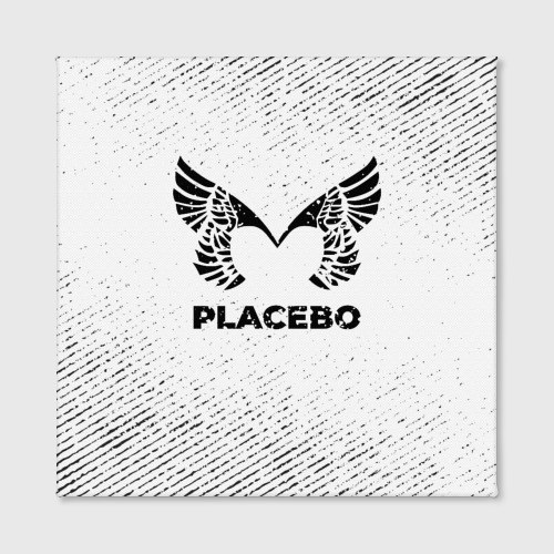 Холст квадратный Placebo с потертостями на светлом фоне, цвет 3D печать - фото 2