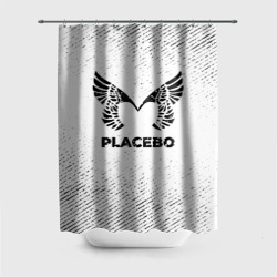 Штора 3D для ванной Placebo с потертостями на светлом фоне