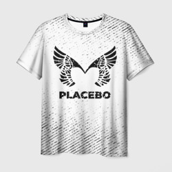 Мужская футболка 3D Placebo с потертостями на светлом фоне