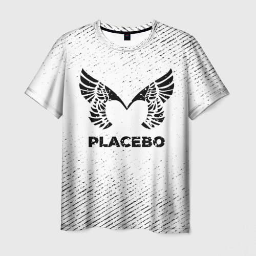 Мужская футболка 3D Placebo с потертостями на светлом фоне, цвет 3D печать
