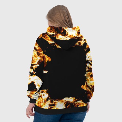 Женская толстовка 3D The Offspring рок кот и огонь, цвет 3D печать - фото 7