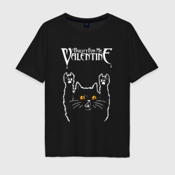 Мужская футболка хлопок Oversize Bullet For My Valentine rock cat