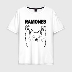 Мужская футболка хлопок Oversize Ramones - rock cat