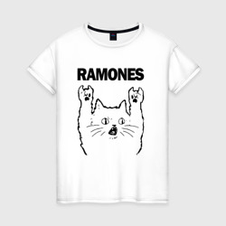 Женская футболка хлопок Ramones - rock cat