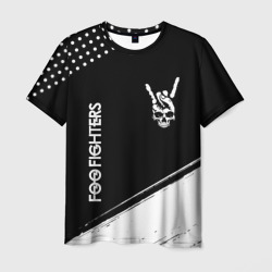 Мужская футболка 3D Foo Fighters и рок символ на темном фоне