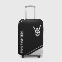 Чехол для чемодана 3D Foo Fighters и рок символ на темном фоне