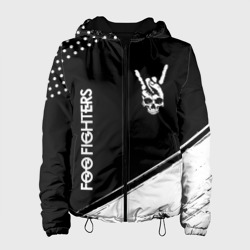 Женская куртка 3D Foo Fighters и рок символ на темном фоне