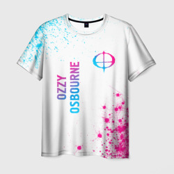 Мужская футболка 3D Ozzy Osbourne neon gradient style: надпись, символ